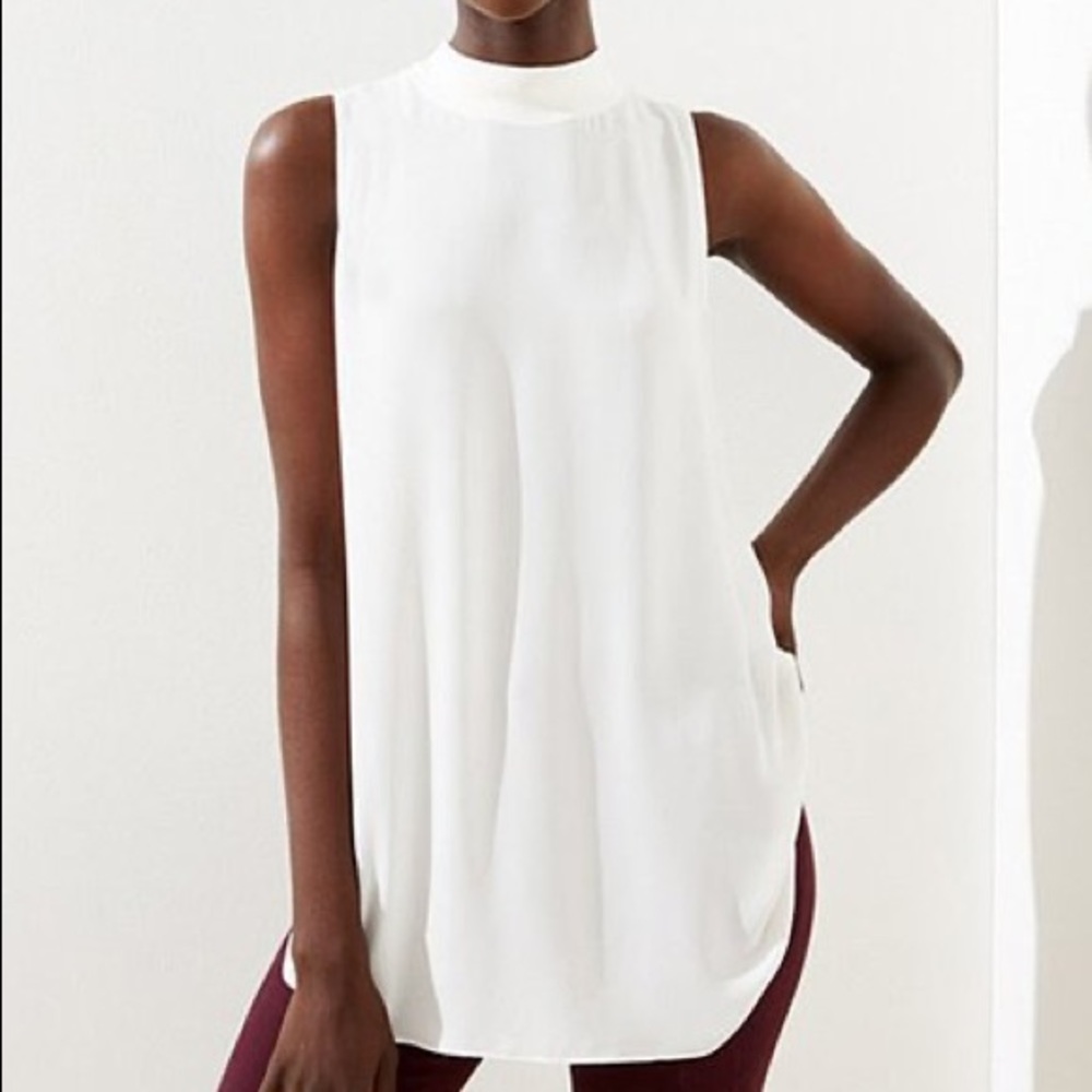 Mock Neck Sleeveless Shell Tunic - Petite